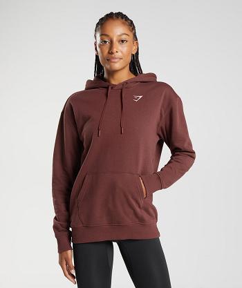 Dámské Mikiny S Kapucí Gymshark Tréninková Boyfriend Růžové Hnědé | CZ 3578AHK